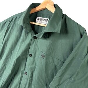 Dixxon Size XL Performance Bamboo Series Short Sleeve Button Down Shirt Green